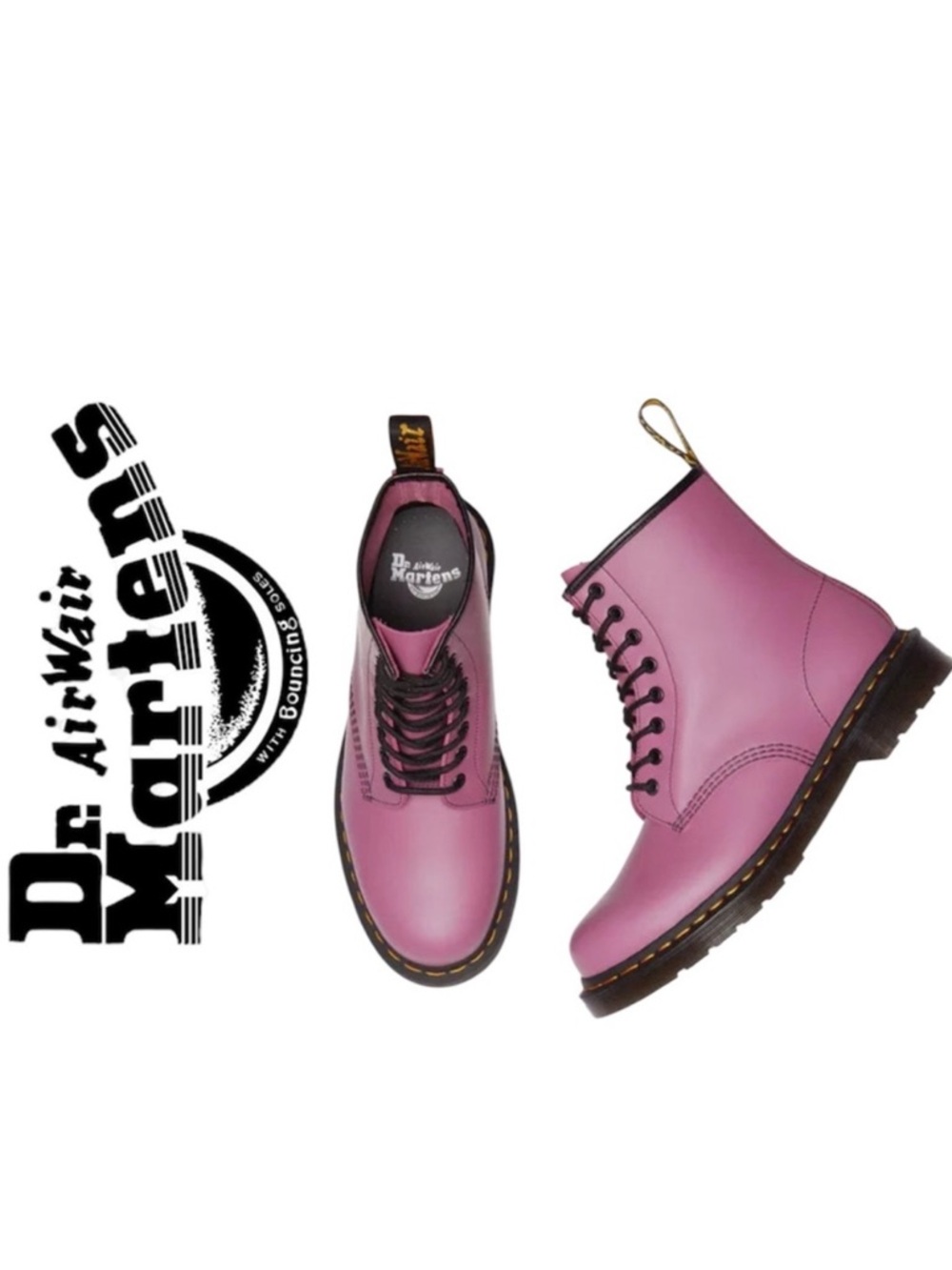 NWT 1460 8 EYE DR. MARTENS MUTED PURPLE SMOOTH LEATHER BOOTS 10